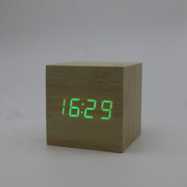 创意电子木质时钟led闹钟木头钟声控,电子礼品