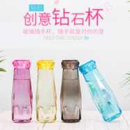 韩版创意礼品水杯钻石杯网红玻璃水杯子清新ins透明钻石玻璃杯