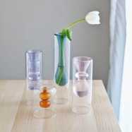 欧洲简约INS风新品糖葫芦串彩色双层玻璃花瓶插花器网红餐厅摆件