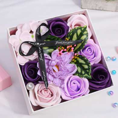 创意新品仿真康乃馨 香皂花 花盒 圣诞节礼物