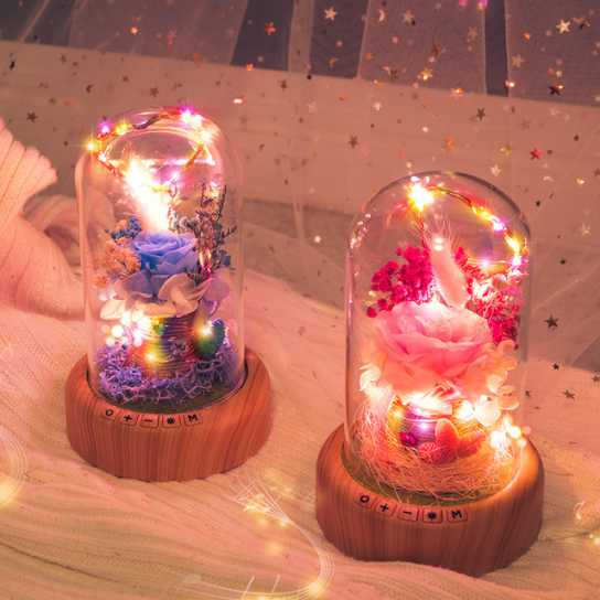 新品许愿流光瓶蓝牙音响氛围灯圣诞节礼物创意LED小夜灯