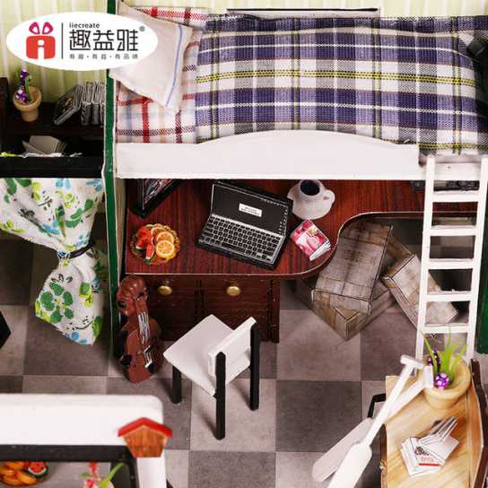 新品diy小屋手工创意制作休闲假日小房子模型拼装玩具车模型礼物