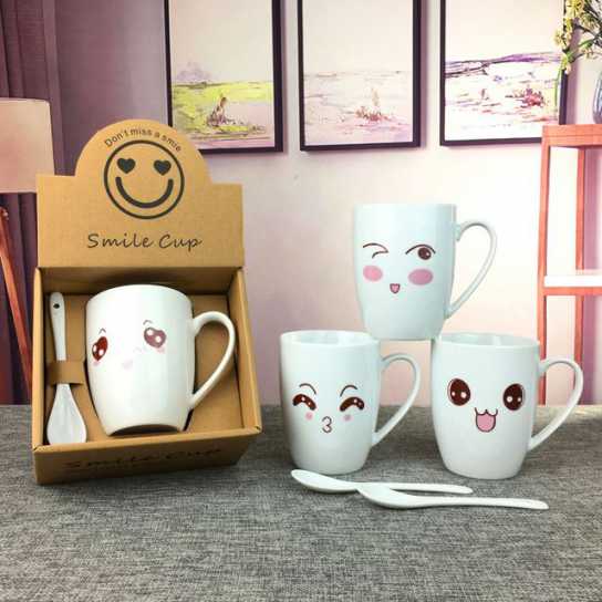 爆款卡通陶瓷杯 创意马克杯 开业促销活动 礼品杯子