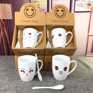爆款卡通陶瓷杯 创意马克杯 开业促销活动 礼品杯子