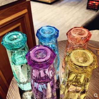 韩版创意礼品水杯钻石杯网红玻璃水杯子清新ins透明钻石玻璃杯