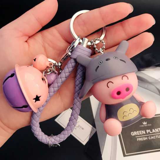 卡通可爱熊猫公仔钥匙扣创意男女编织绳钥匙链包包挂件小礼品