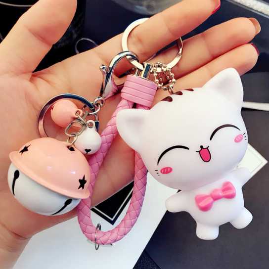 卡通可爱熊猫公仔钥匙扣创意男女编织绳钥匙链包包挂件小礼品