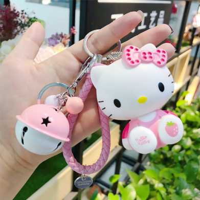 卡通可爱熊猫公仔钥匙扣创意男女编织绳钥匙链包包挂件小礼品