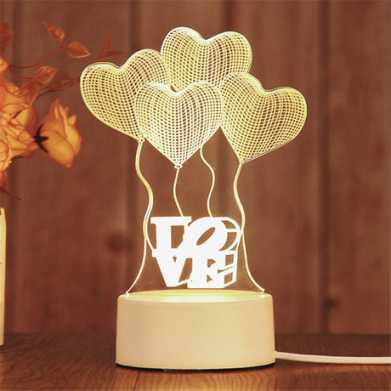 爆款 创意礼品3d小夜灯 led卧室装饰插电小台灯 生日礼物