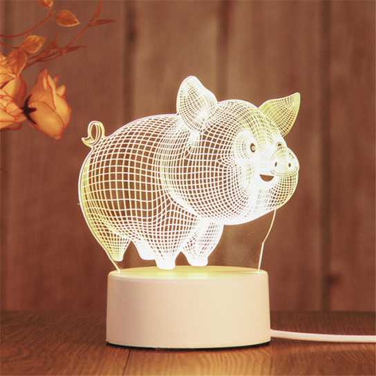 爆款 创意礼品3d小夜灯 led卧室装饰插电小台灯 生日礼物