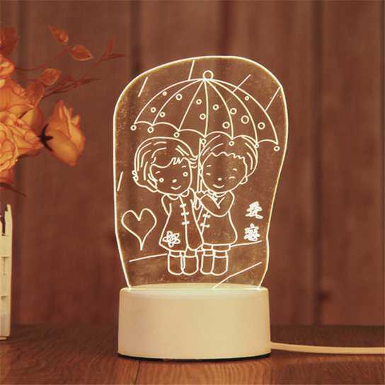 爆款 创意礼品3d小夜灯 led卧室装饰插电小台灯 生日礼物