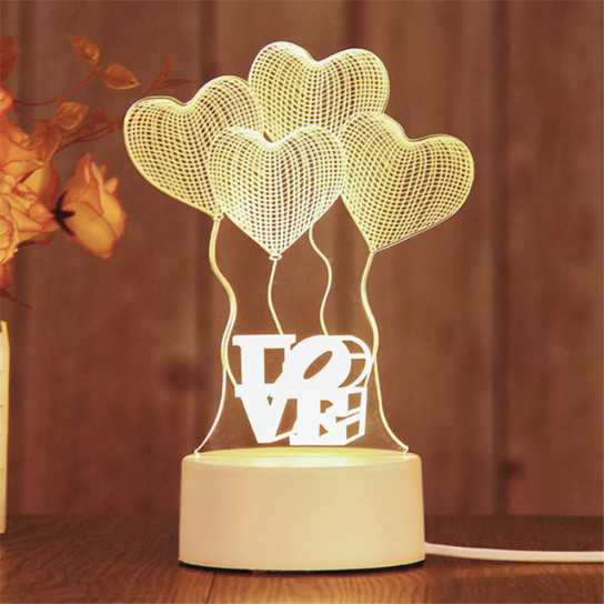 爆款 创意礼品3d小夜灯 led卧室装饰插电小台灯 生日礼物