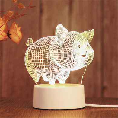 爆款 创意礼品3d小夜灯 led卧室装饰插电小台灯 生日礼物