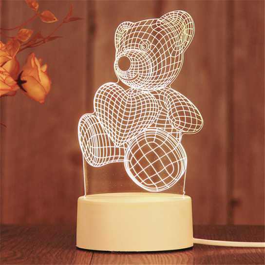 爆款 创意礼品3d小夜灯 led卧室装饰插电小台灯 生日礼物