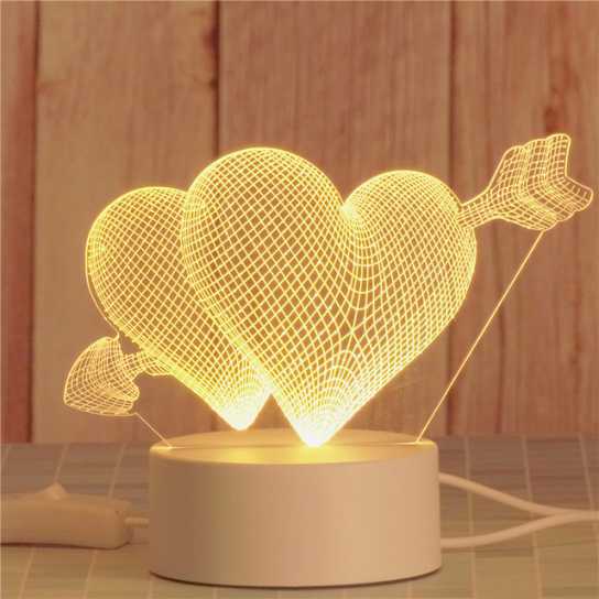 爆款 创意礼品3d小夜灯 led卧室装饰插电小台灯 生日礼物