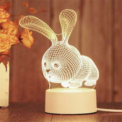 爆款 创意礼品3d小夜灯 led卧室装饰插电小台灯 生日礼物