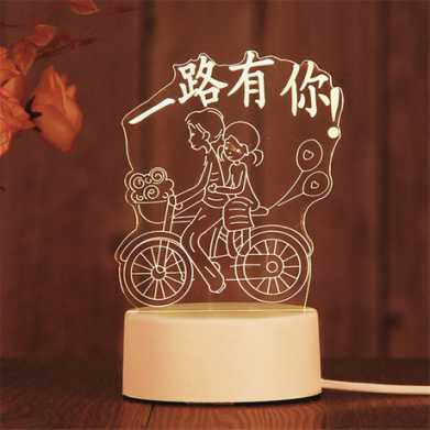 爆款 创意礼品3d小夜灯 led卧室装饰插电小台灯 生日礼物