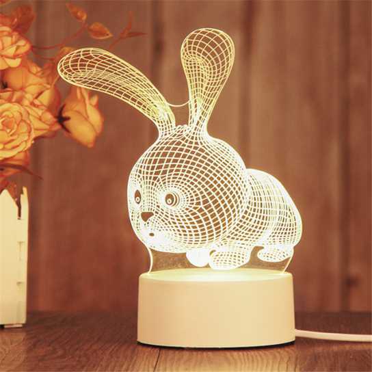 爆款 创意礼品3d小夜灯 led卧室装饰插电小台灯 生日礼物