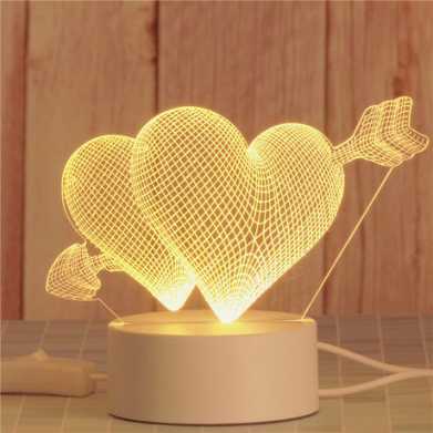 爆款 创意礼品3d小夜灯 led卧室装饰插电小台灯 生日礼物