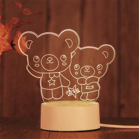 爆款 创意礼品3d小夜灯 led卧室装饰插电小台灯 生日礼物
