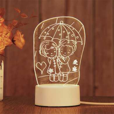 爆款 创意礼品3d小夜灯 led卧室装饰插电小台灯 生日礼物