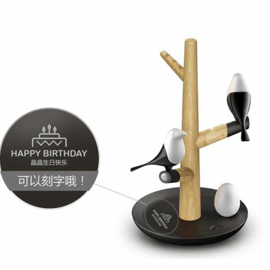 实木LED小夜灯USB智能电池卧室床头灯迷你硅胶礼物磁吸人体光感应