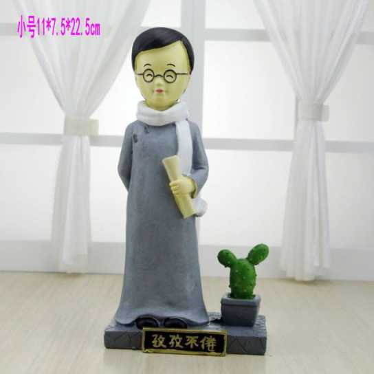 圣诞节新年老师礼物 创意教师生日小夜灯 教书先生笔筒树脂工艺品