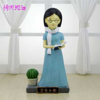 圣诞节新年老师礼物 创意教师生日小夜灯 教书先生笔筒树脂工艺品