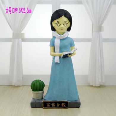 圣诞节新年老师礼物 创意教师生日小夜灯 教书先生笔筒树脂工艺品
