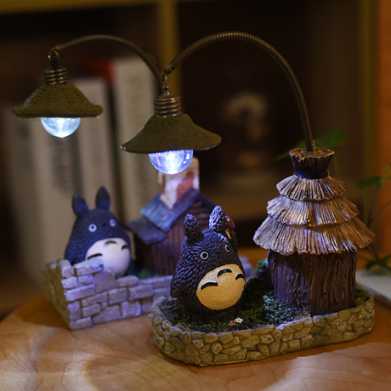 日式杂货森林精灵猫小夜灯卧室摆件树脂工艺品学生生日礼物