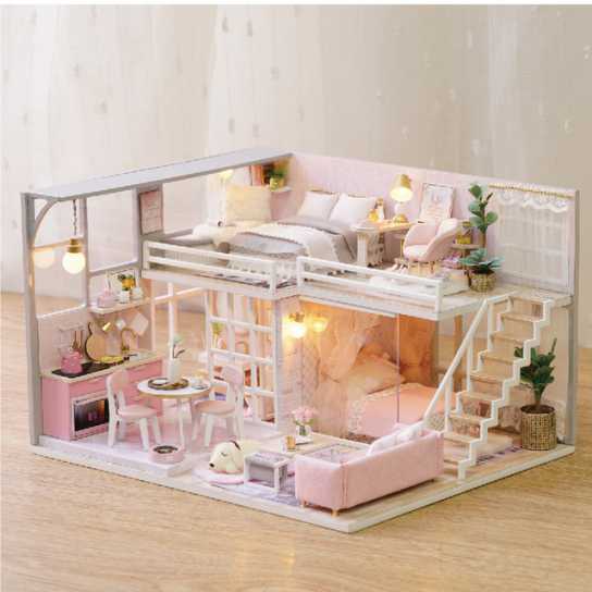 智趣屋diy小屋别墅静待时光手工拼装玩具房子创意生日礼物送女友