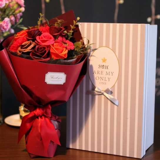 亚马逊香皂花礼盒肥皂花玫瑰花束情人节父亲节礼物创意永生花