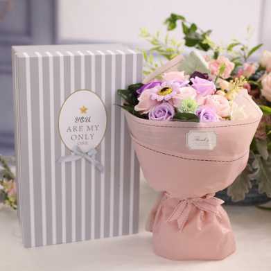 亚马逊香皂花礼盒肥皂花玫瑰花束情人节父亲节礼物创意永生花