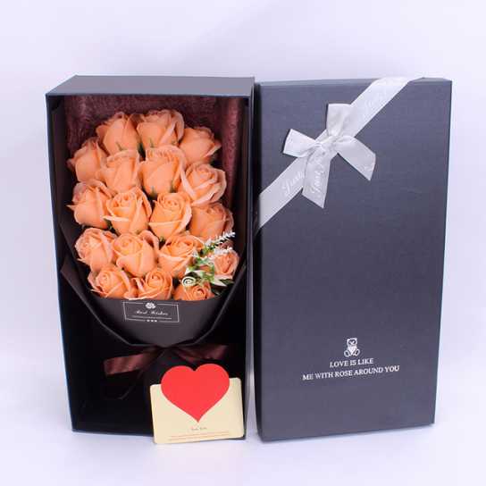 情人节创意礼物18朵香皂玫瑰花束礼盒跨境母亲节生日礼品肥皂花束