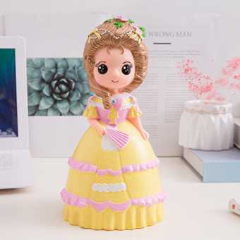 玩具卡通翅膀公主娃娃存钱罐大号搪胶女孩储蓄罐儿童生日礼物创意