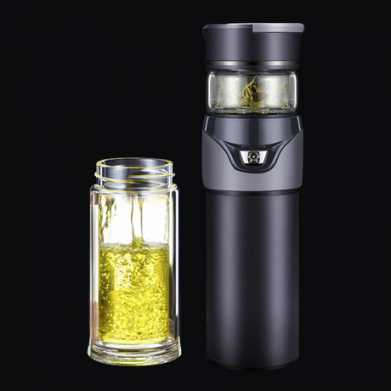 礼品男士商务茶水分离泡茶杯304不锈钢保温杯子车载双层玻璃水杯