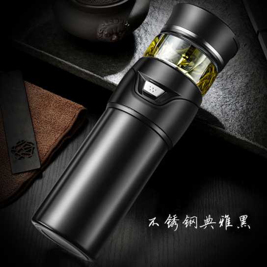 礼品男士商务茶水分离泡茶杯304不锈钢保温杯子车载双层玻璃水杯