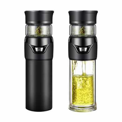 礼品男士商务茶水分离泡茶杯304不锈钢保温杯子车载双层玻璃水杯