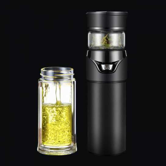礼品男士商务茶水分离泡茶杯304不锈钢保温杯子车载双层玻璃水杯