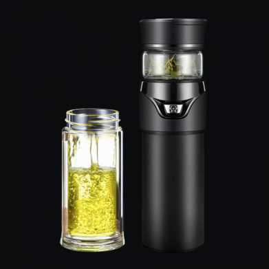 礼品男士商务茶水分离泡茶杯304不锈钢保温杯子车载双层玻璃水杯