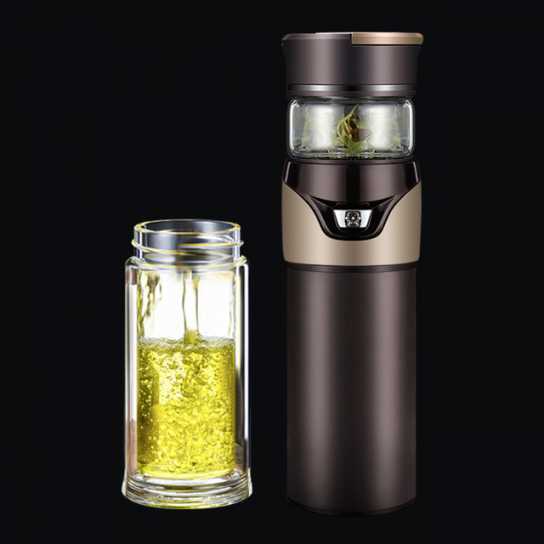 礼品男士商务茶水分离泡茶杯304不锈钢保温杯子车载双层玻璃水杯