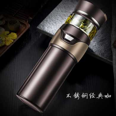 礼品男士商务茶水分离泡茶杯304不锈钢保温杯子车载双层玻璃水杯