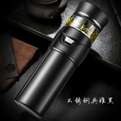 礼品男士商务茶水分离泡茶杯304不锈钢保温杯子车载双层玻璃水杯