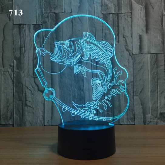 新奇特电子礼品3d小夜灯创意亚克力装饰氛围灯led七彩触摸床头灯
