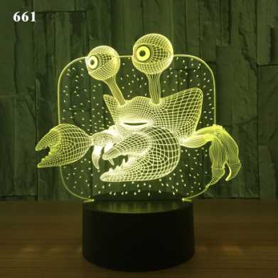 新奇特电子礼品3d小夜灯创意亚克力装饰氛围灯led七彩触摸床头灯