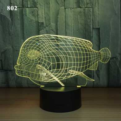 新奇特电子礼品3d小夜灯创意亚克力装饰氛围灯led七彩触摸床头灯