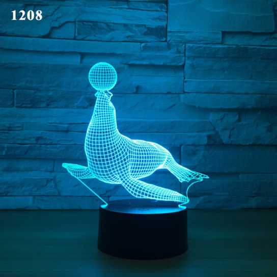 新奇特电子礼品3d小夜灯创意亚克力装饰氛围灯led七彩触摸床头灯