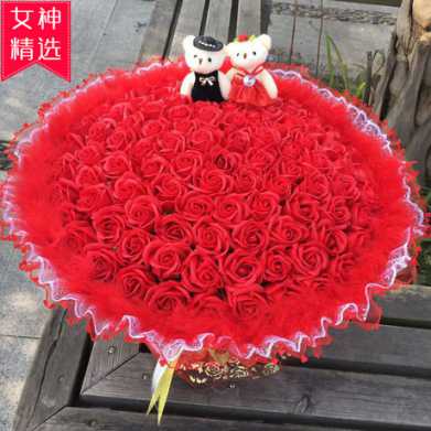 99朵香皂花束创意情人节圣诞节礼物仿真玫瑰肥皂花生日礼品
