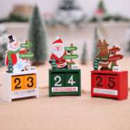 圣诞节创意礼品木制日历装饰摆件小型迷你木质日期圣诞装饰用品