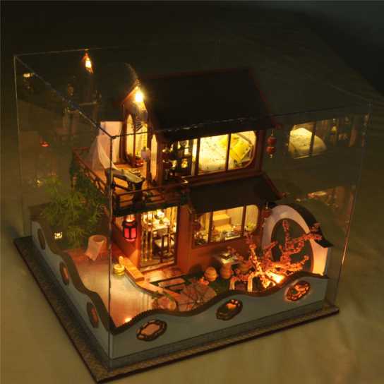 天予新品现货diy小屋桃花源记TB19带罩手工小房子模型生日礼物
